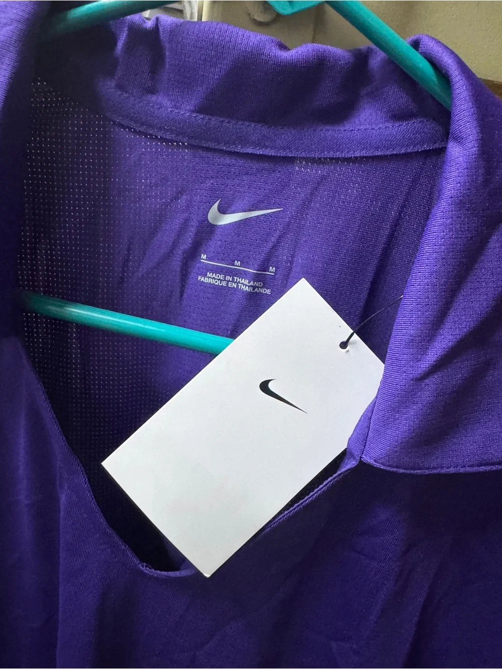 Nike ladies Purple V-Neck Dri-FIT Polo size medium
